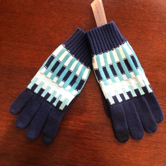 NWT TALBOTS SET OF 3 Blue Fair Isle Scarf, Gloves & Cap - Picture 4 of 9